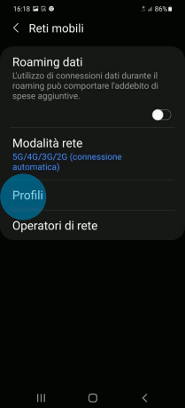 Configurazione APN TIM su ZTE Axon 30S