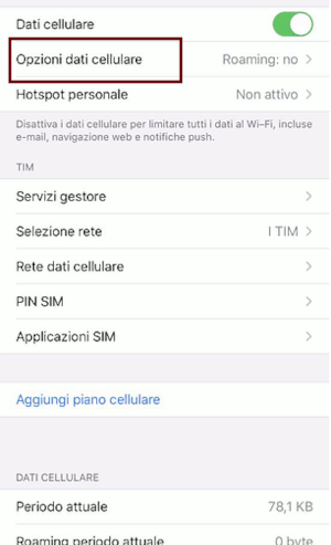 Configurazione VoLTE su iPhone