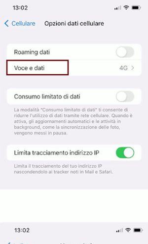 Configurazione VoLTE su iPhone