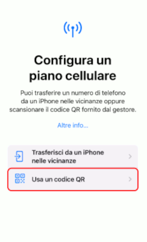 Configurazione eSIM su iPhone