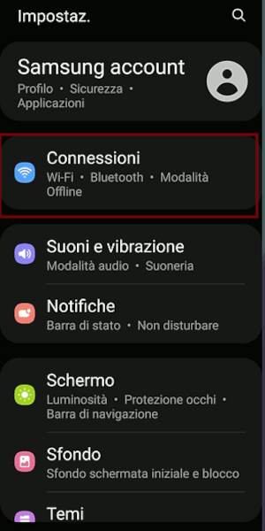 Configurazione Hotspot su Samsung