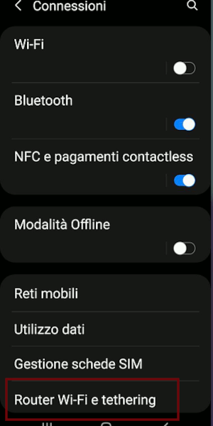 Configurazione Hotspot su Samsung