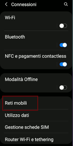 Configurazione VoLTE su Samsung