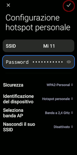 Configurazione Hotspot su Xiaomi