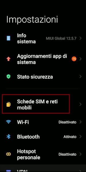 Configurazione VoLTE su Xiaomi